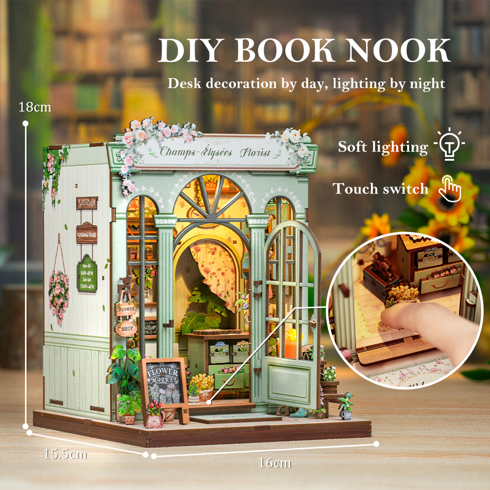 CUTEBEE DIY Book Nook Kit/Champs-Élysées Florist