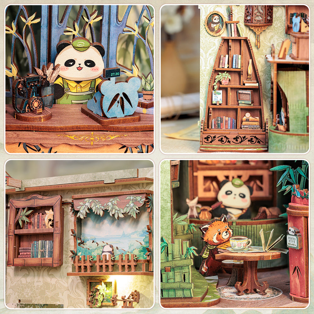 Cutebee Book Nook Kit | Panda Bookstore 