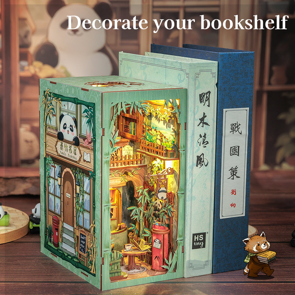 Cutebee Book Nook Kit | Panda Bookstore 